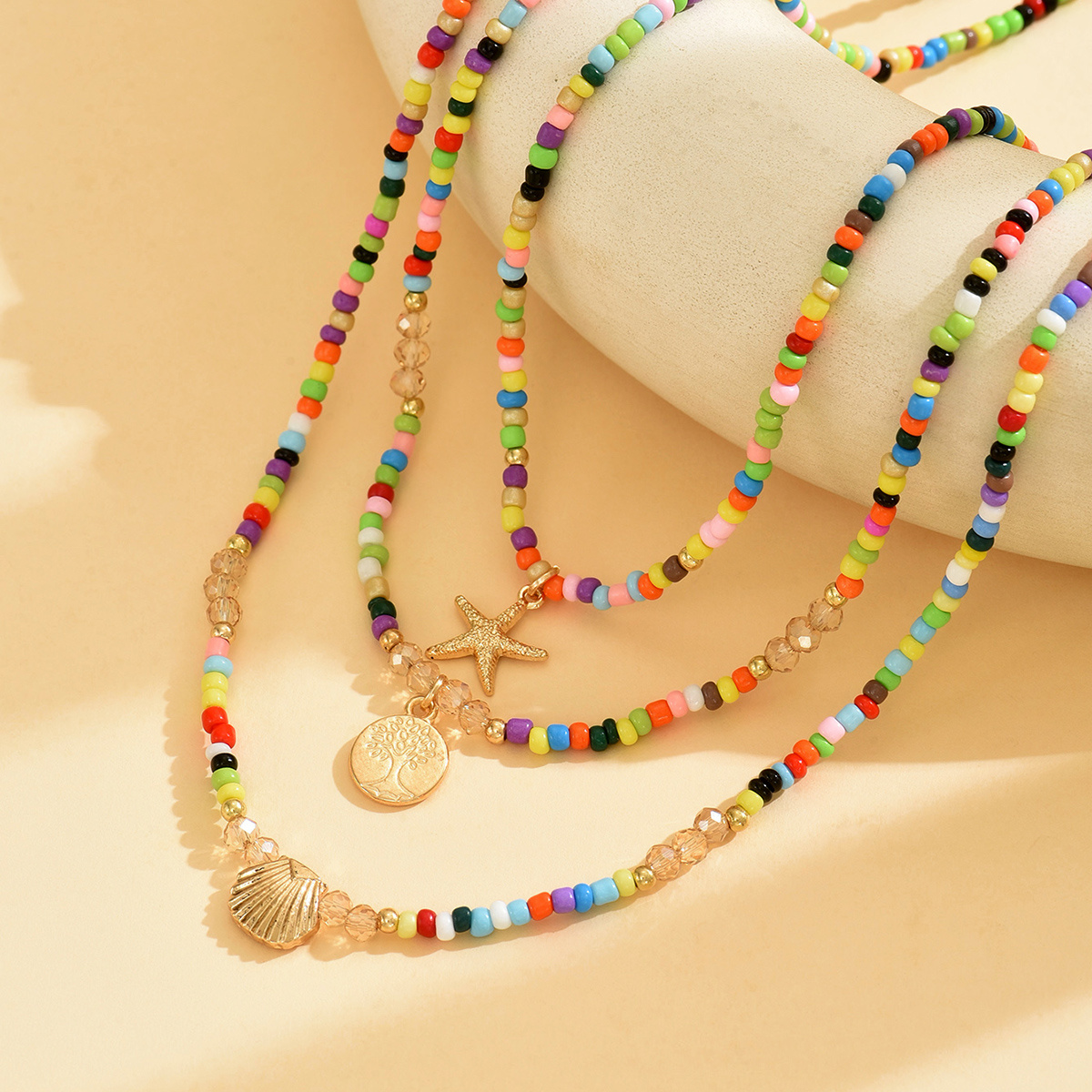 Bohemian Summer Ocean Style Shell Starfish Choker Necklace